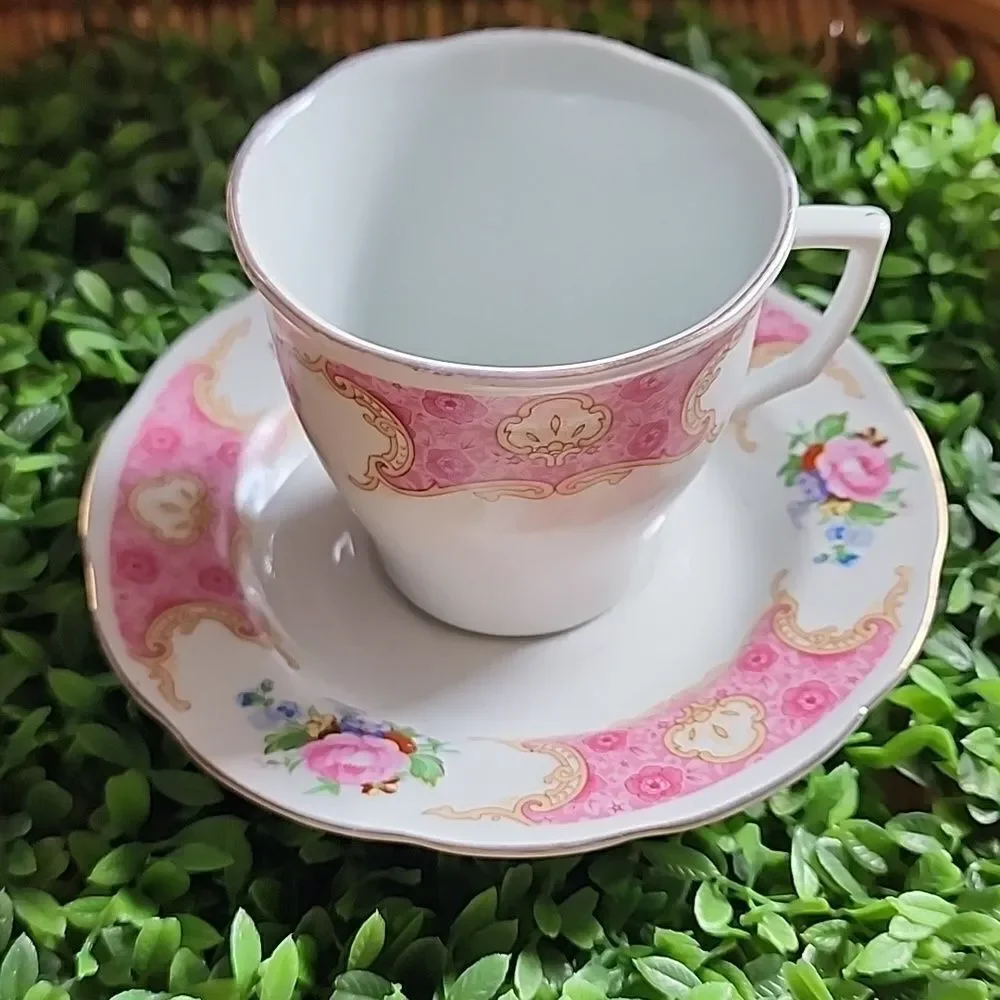 Vintage Floral Versai Made In China Teacup & Saucer